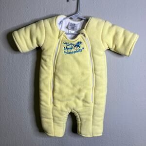 Baby Merlins Magic Sleepsuit Size Large 6-9m Yellow Fleece 18-21lbs